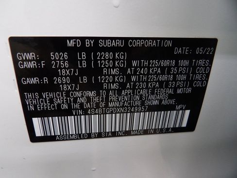 Used 2022 Subaru Outback Touring XT w/ Popular Package #2 image 59