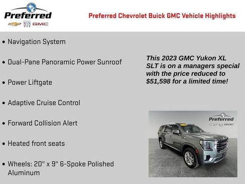 Certified 2023 GMC Yukon XL SLT w/ SLT Luxury Package AWD/4WD image 2