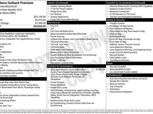 Certified 2024 Subaru Outback Premium image 8
