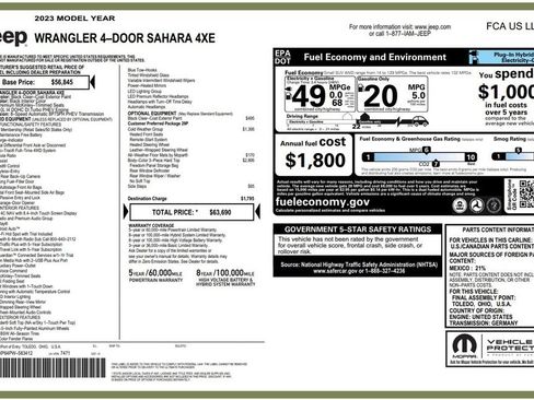 Used 2023 Jeep Wrangler Unlimited Sahara w/ Cold Weather Group AWD/4WD image 3
