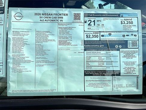 New 2026 Nissan Frontier SV w/ Tow Package image 14