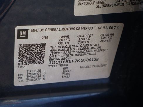 Used 2019 Chevrolet Silverado 1500 Custom w/ Custom Max Trailering Package image 54