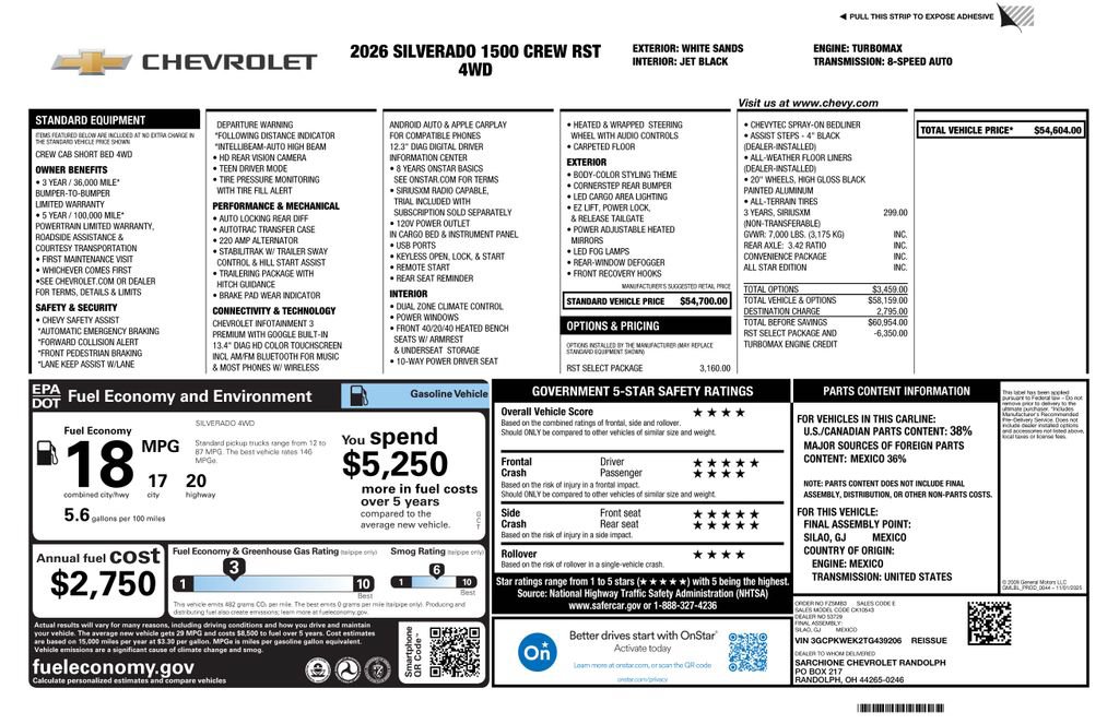 New 2026 Chevrolet Silverado 1500 RST w/ RST Select Package AWD/4WD image 4