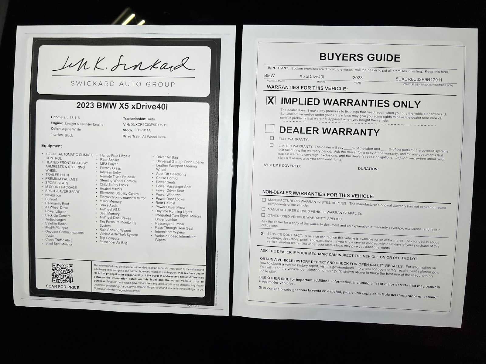 Used 2023 BMW X5 xDrive40i w/ M Sport Package AWD/4WD image 49