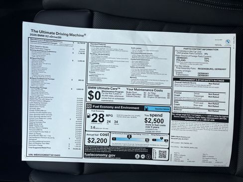 New 2026 BMW X2 xDrive28i w/ Technology Package AWD/4WD image 30