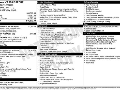 Used 2020 Lexus NX 300 F Sport w/ F Sport Premium Package image 2