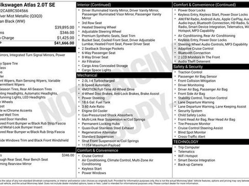Certified 2024 Volkswagen Atlas SE AWD/4WD image 28