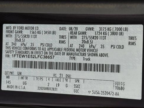 Used 2020 Ford F150 XLT w/ Equipment Group 302A Luxury AWD/4WD image 58