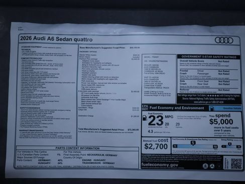 Used 2026 Audi A6 Premium Plus AWD/4WD image 9