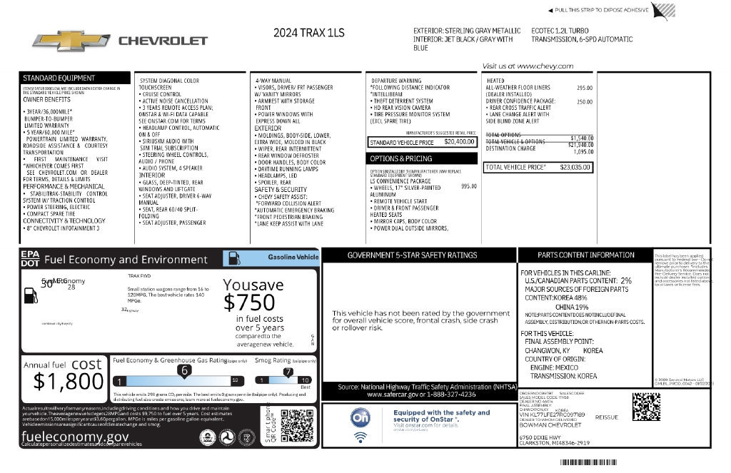 Used 2024 Chevrolet Trax LS w/ LS Convenience Package FWD image 12