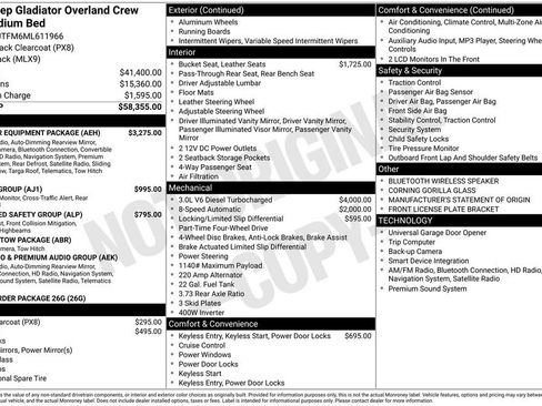 Used 2021 Jeep Gladiator Overland w/ Popular Equipment Package AWD/4WD image 25