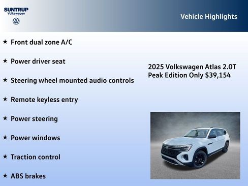 New 2025 Volkswagen Atlas Peak Edition SE image 7