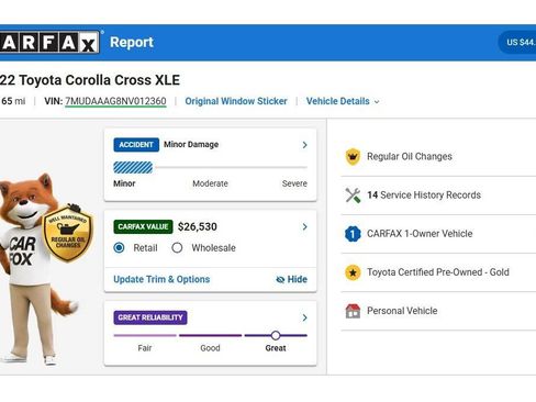 Used 2022 Toyota Corolla Cross XLE w/ Convenience Package FWD image 3