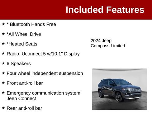 Used 2024 Jeep Compass Limited AWD/4WD image 3