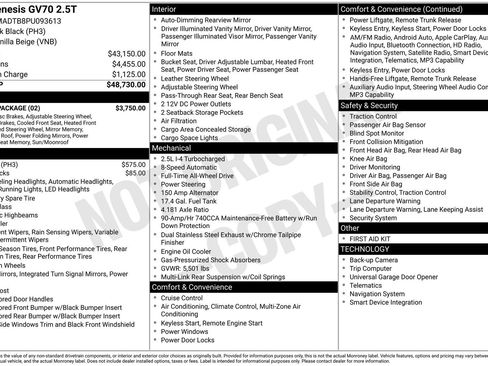 Used 2023 Genesis GV70 2.5T w/ Select Package image 39