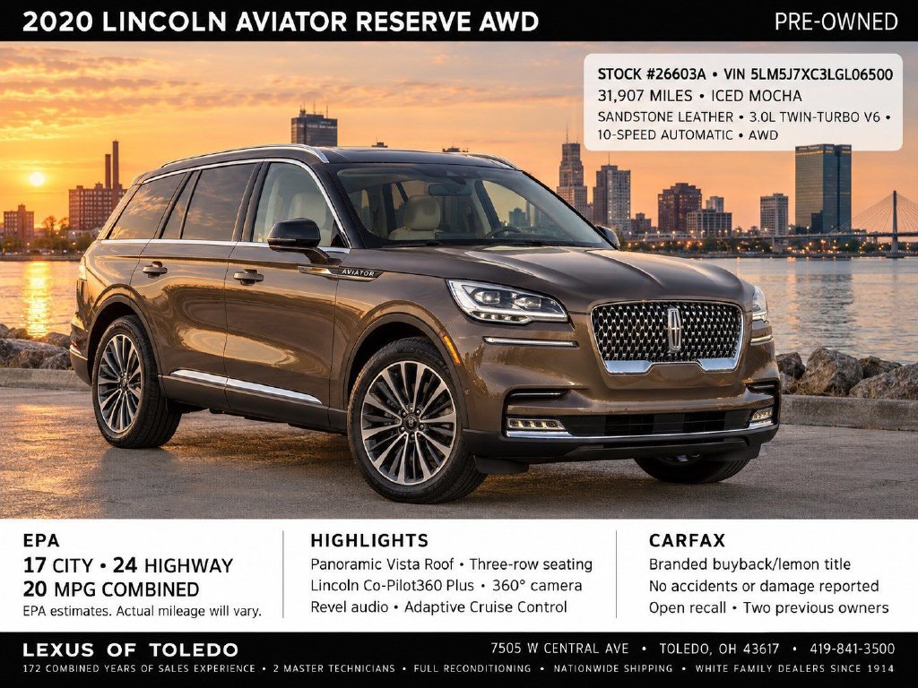 Used 2020 Lincoln Aviator Reserve w/ Equipment Group 201A AWD/4WD image 1