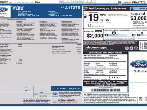 Certified 2019 Ford Flex SEL w/ Equipment Group 202A image 3