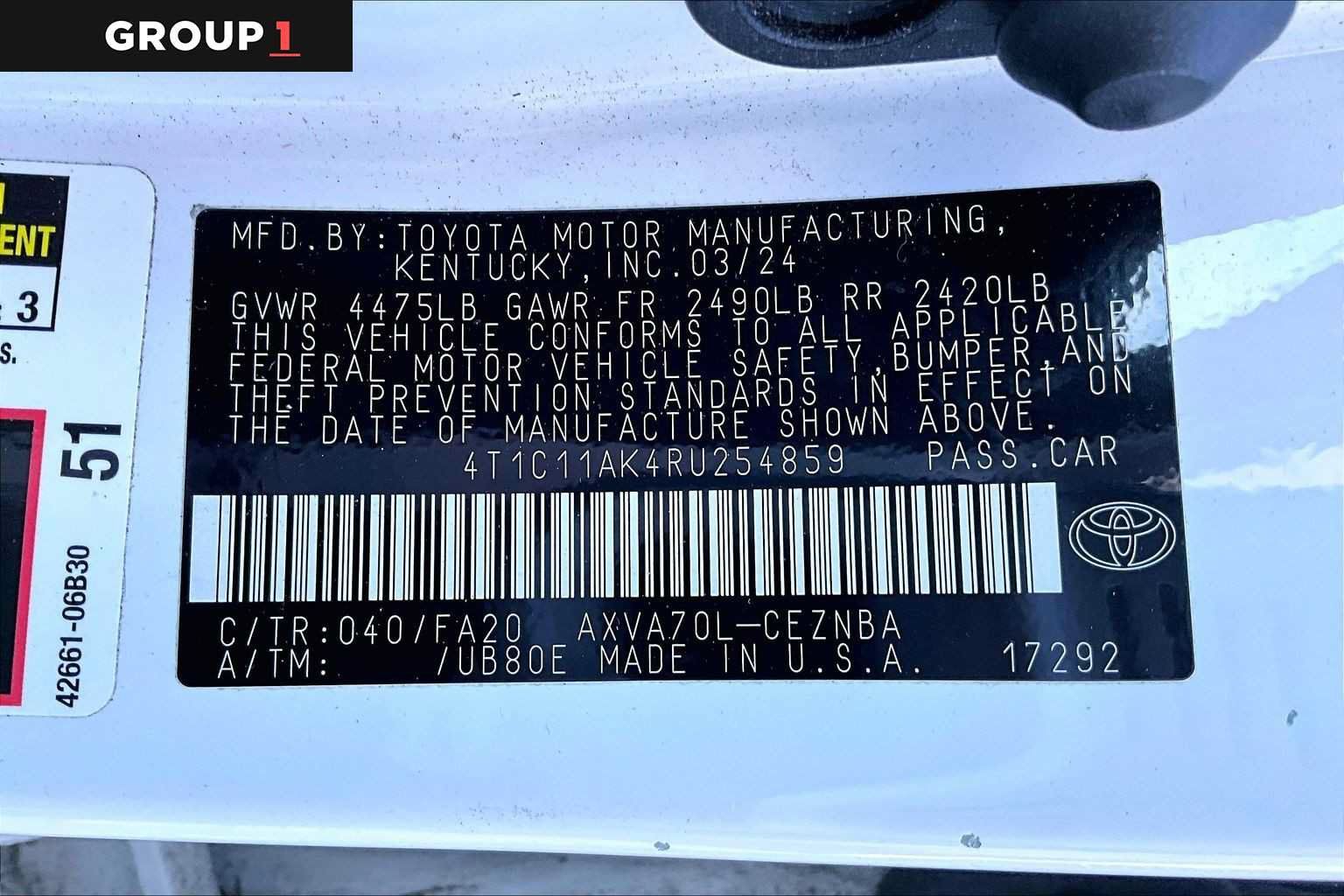 Certified 2024 Toyota Camry LE FWD image 37