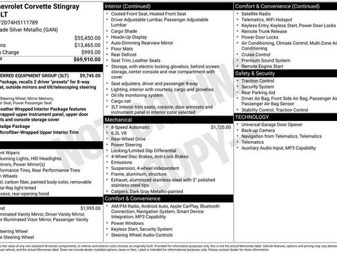 Used 2017 Chevrolet Corvette Stingray Coupe w/ 3LT Preferred Equipment Group RWD image 7