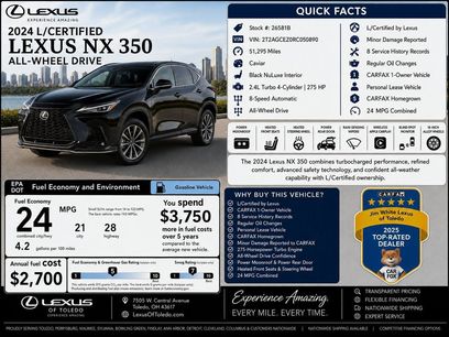 Certified 2024 Lexus NX 350 AWD w/ Cold Area Package