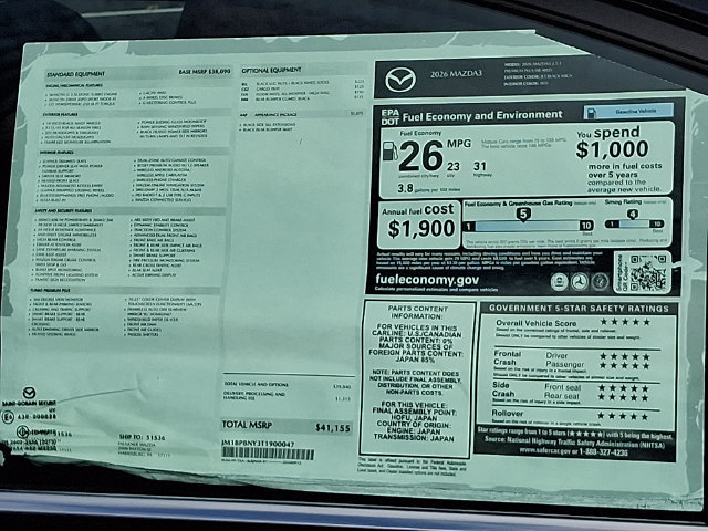 New 2026 MAZDA MAZDA3 Hatchback w/ Appearance Package AWD/4WD image 24