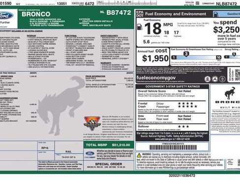 Used 2022 Ford Bronco Black Diamond w/ Sasquatch Package image 4