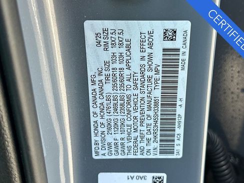 Certified 2025 Honda CR-V EX image 34