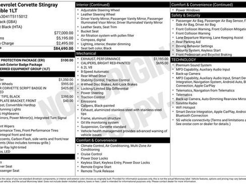 New 2026 Chevrolet Corvette Stingray Convertible w/ Battery Protection Package RWD image 5