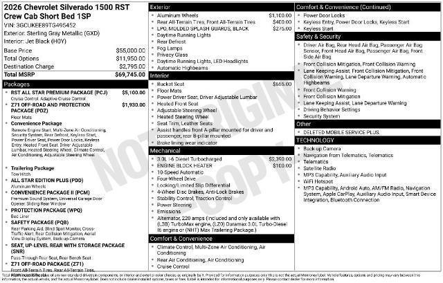 New 2026 Chevrolet Silverado 1500 RST w/ RST All Star Premium Package AWD/4WD image 35