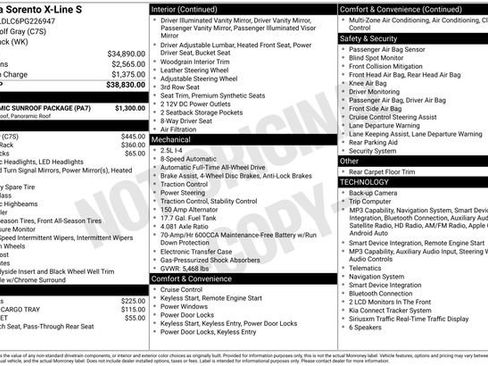Certified 2023 Kia Sorento S w/ Panoramic Sunroof Package AWD/4WD image 10