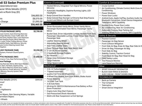 Used 2023 Audi S3 Premium Plus w/ Premium Plus Package AWD/4WD image 2