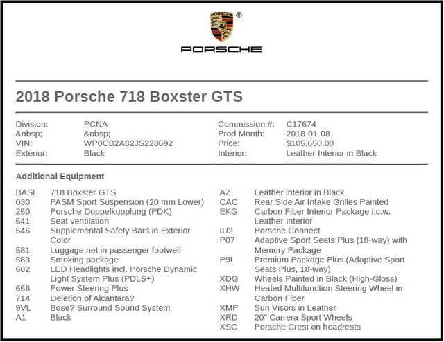 Used 2018 Porsche 718 Boxster GTS RWD image 7