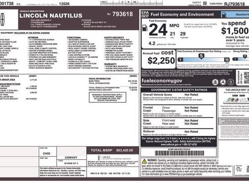 Used 2024 Lincoln Nautilus Reserve w/ Equipment Group 202A AWD/4WD image 71