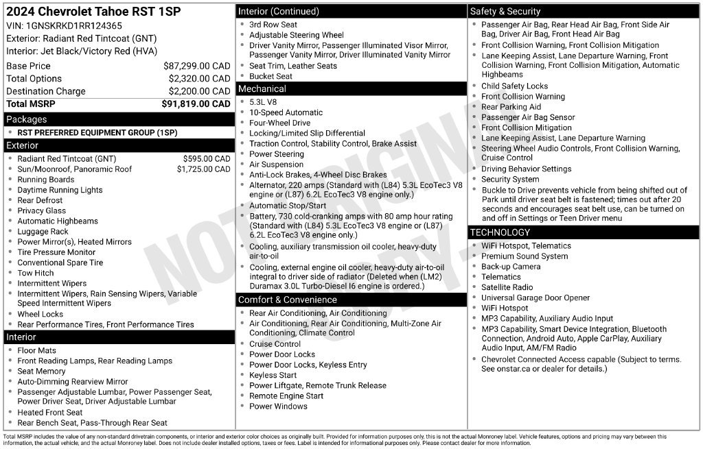 Used 2024 Chevrolet Tahoe RST AWD/4WD image 24