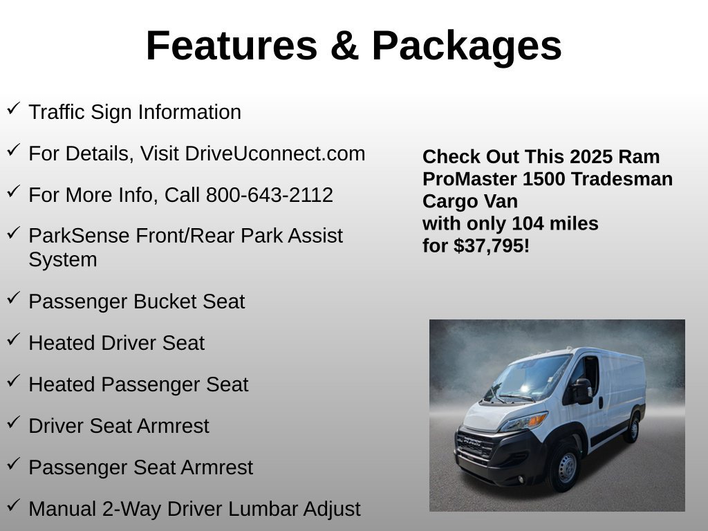 Used 2025 RAM ProMaster 1500 w/ Premium Convenience Group FWD image 26