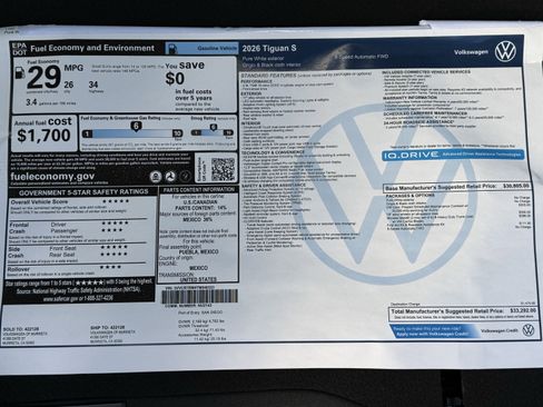 New 2026 Volkswagen Tiguan S image 3