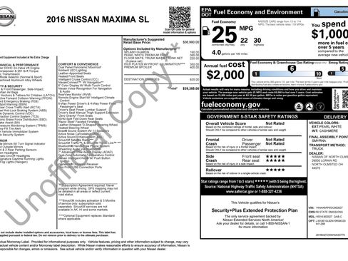 Used 2016 Nissan Maxima 3.5 SL image 2