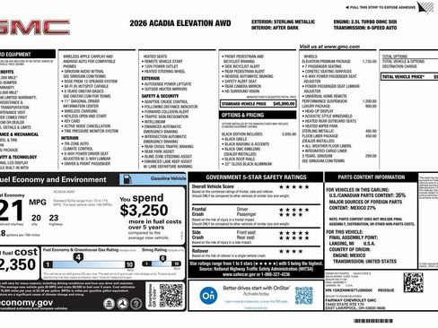 New 2026 GMC Acadia Elevation w/ Black Edition AWD/4WD image 4
