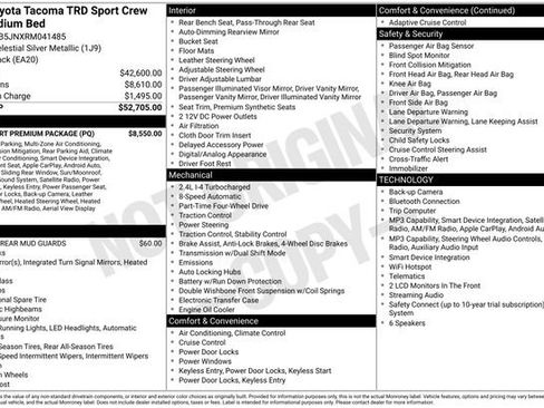 Used 2024 Toyota Tacoma TRD Sport w/ TRD Sport Premium Package AWD/4WD image 43
