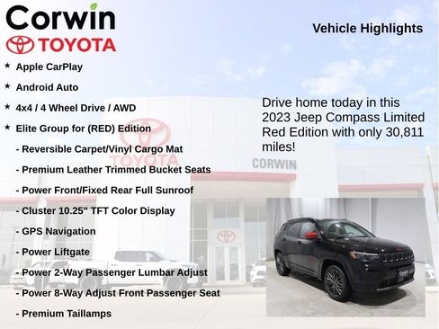 Used 2023 Jeep Compass Limited w/ Elite Group for (Red) Edition AWD/4WD image 7