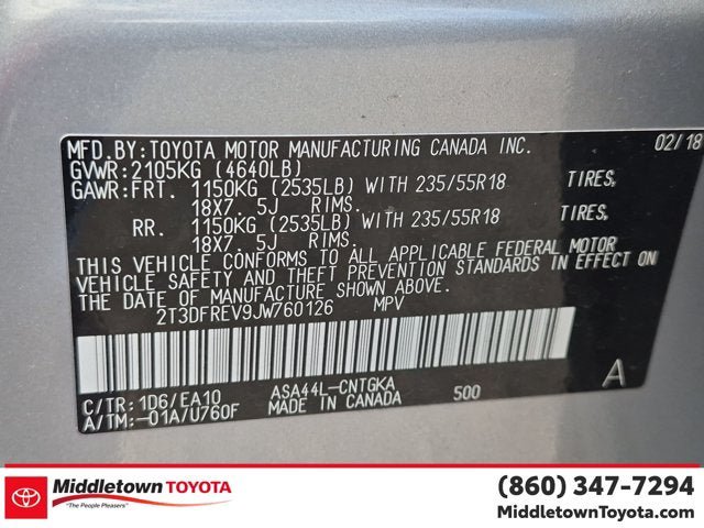 Used 2018 Toyota RAV4 Limited w/ Protection Package AWD/4WD image 39