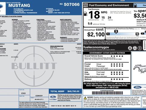 Used 2019 Ford Mustang Bullitt w/ Bullitt Electronics Package image 3