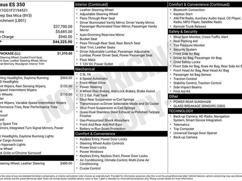 Used 2015 Lexus ES 350 w/ Luxury Package image 6