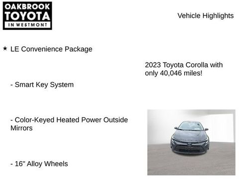Used 2023 Toyota Corolla LE w/ LE Convenience Package FWD image 8