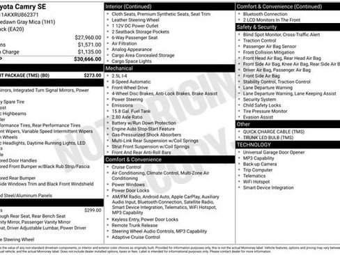 Used 2024 Toyota Camry SE w/ Blackout Package (TMS) FWD image 5