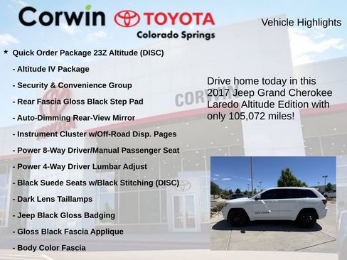 Used 2017 Jeep Grand Cherokee Altitude AWD/4WD image 6