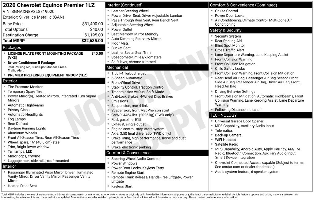Used 2020 Chevrolet Equinox Premier FWD image 13