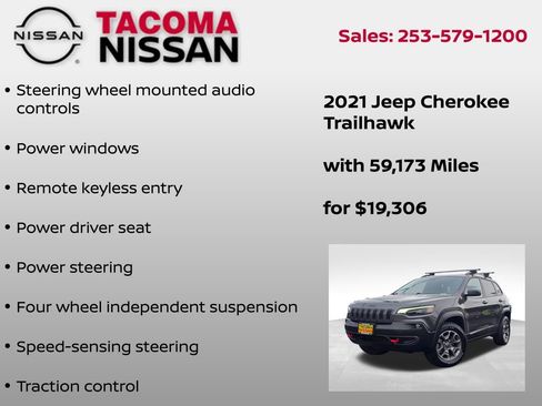 Used 2021 Jeep Cherokee Trailhawk w/ Sun, Sound & Nav Group AWD/4WD image 25