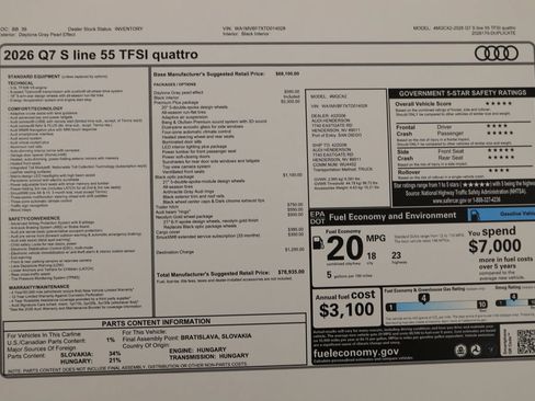 New 2026 Audi Q7 Premium Plus AWD/4WD image 37
