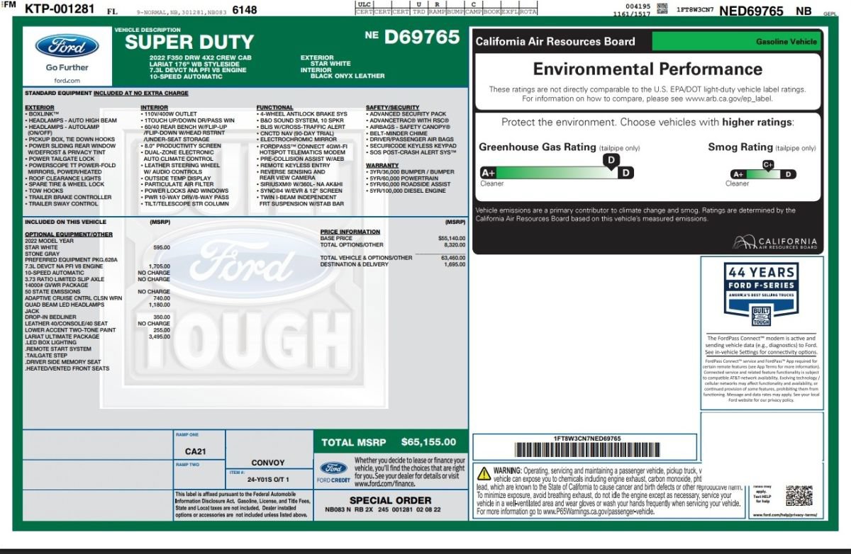 Used 2022 Ford F350 Lariat w/ Lariat Ultimate Package RWD image 14